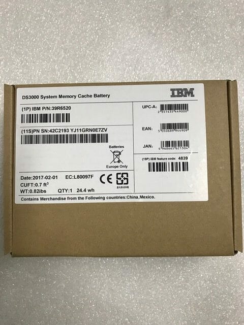 New IBM 39R6519 39R6520 42C2193 DS3000 System Memory Cache Battery